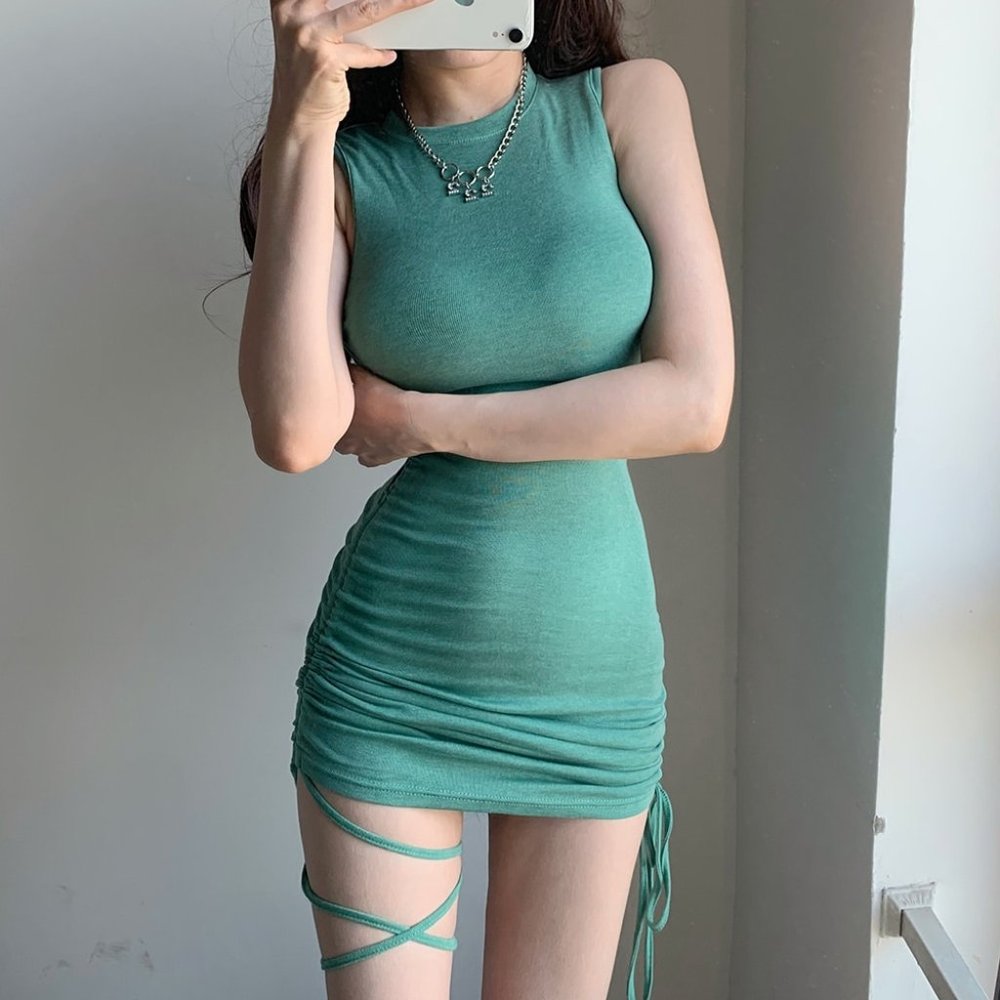 Drawstring Slim Dress - Picture 3 of 11